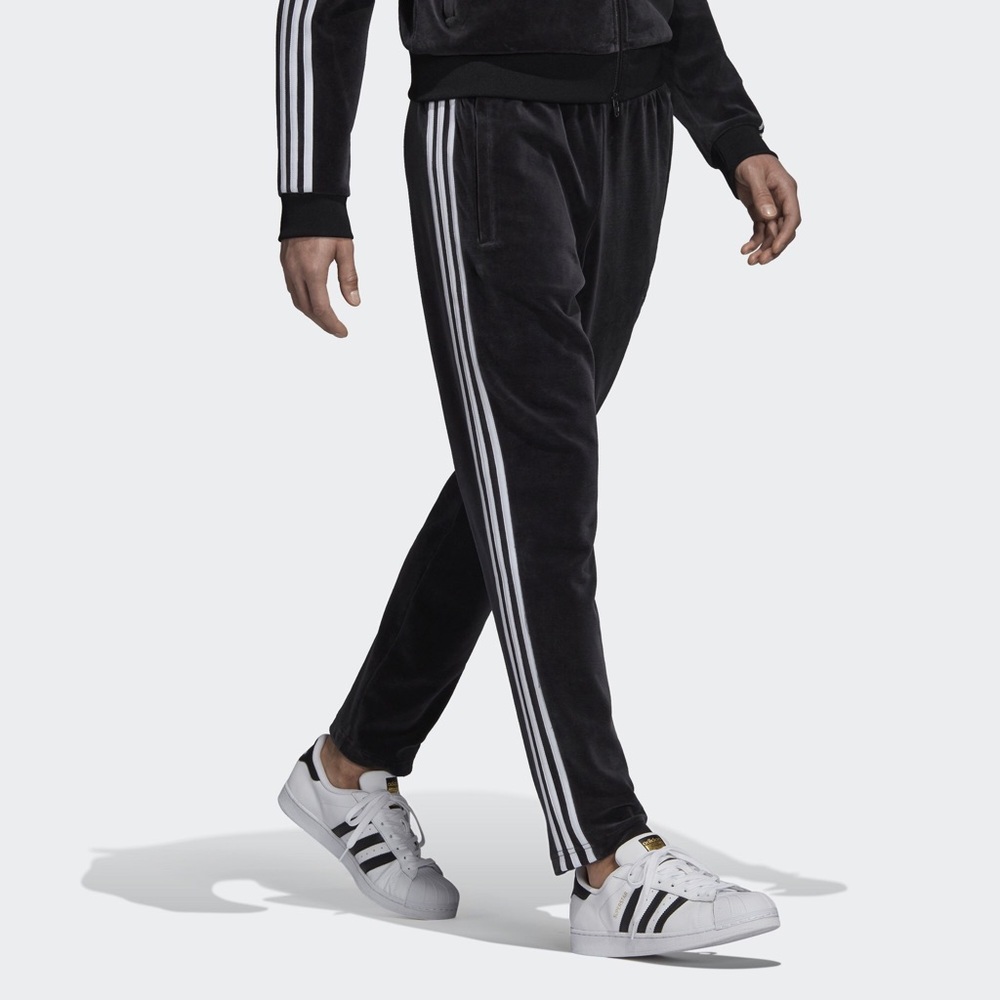 NEW Adidas Originals Velour Track Pants Black